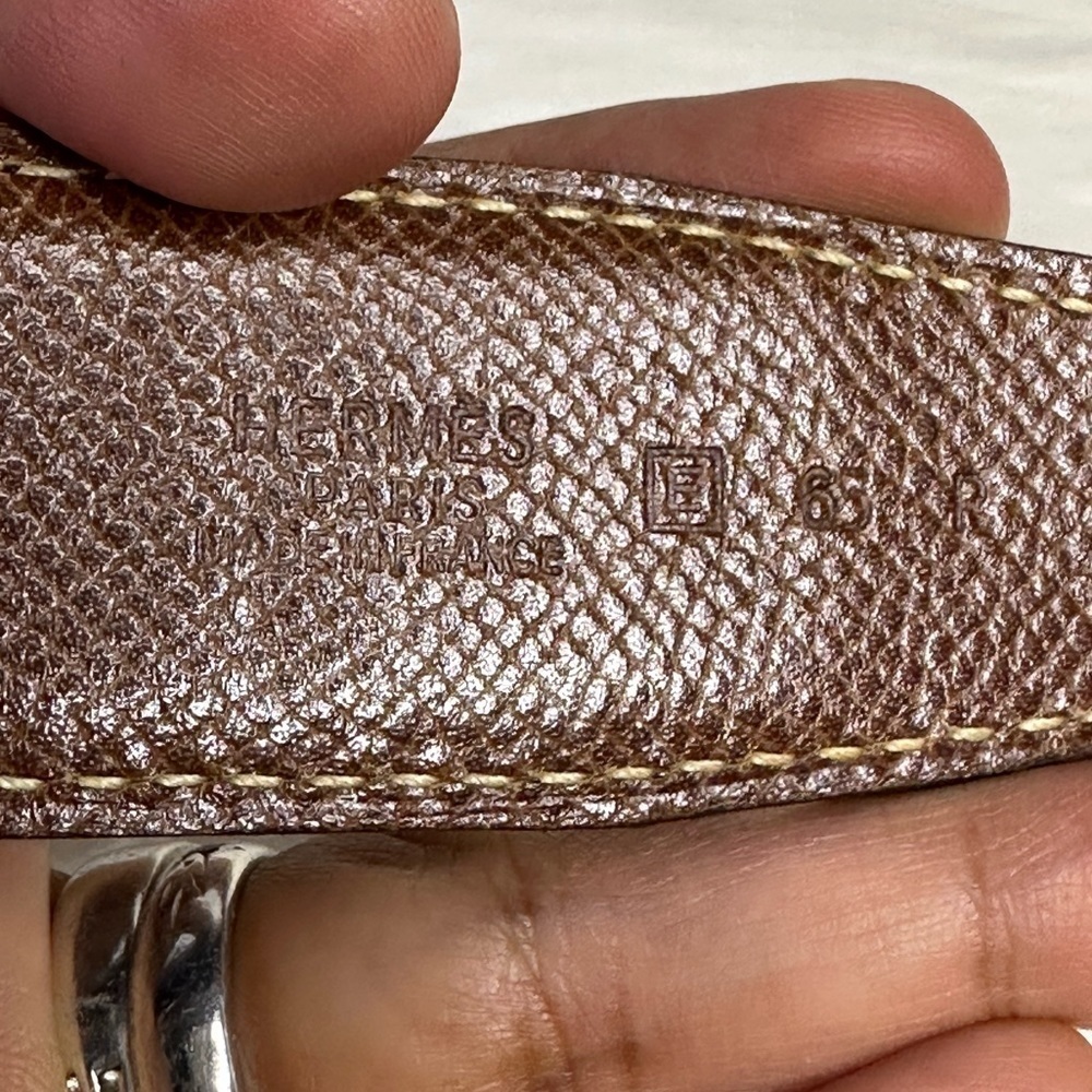 HERMES reversible leather belt in gold hardware - Picture 13 of 16